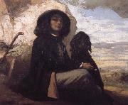 Gustave Courbet, Self-Portratit with Black Dog